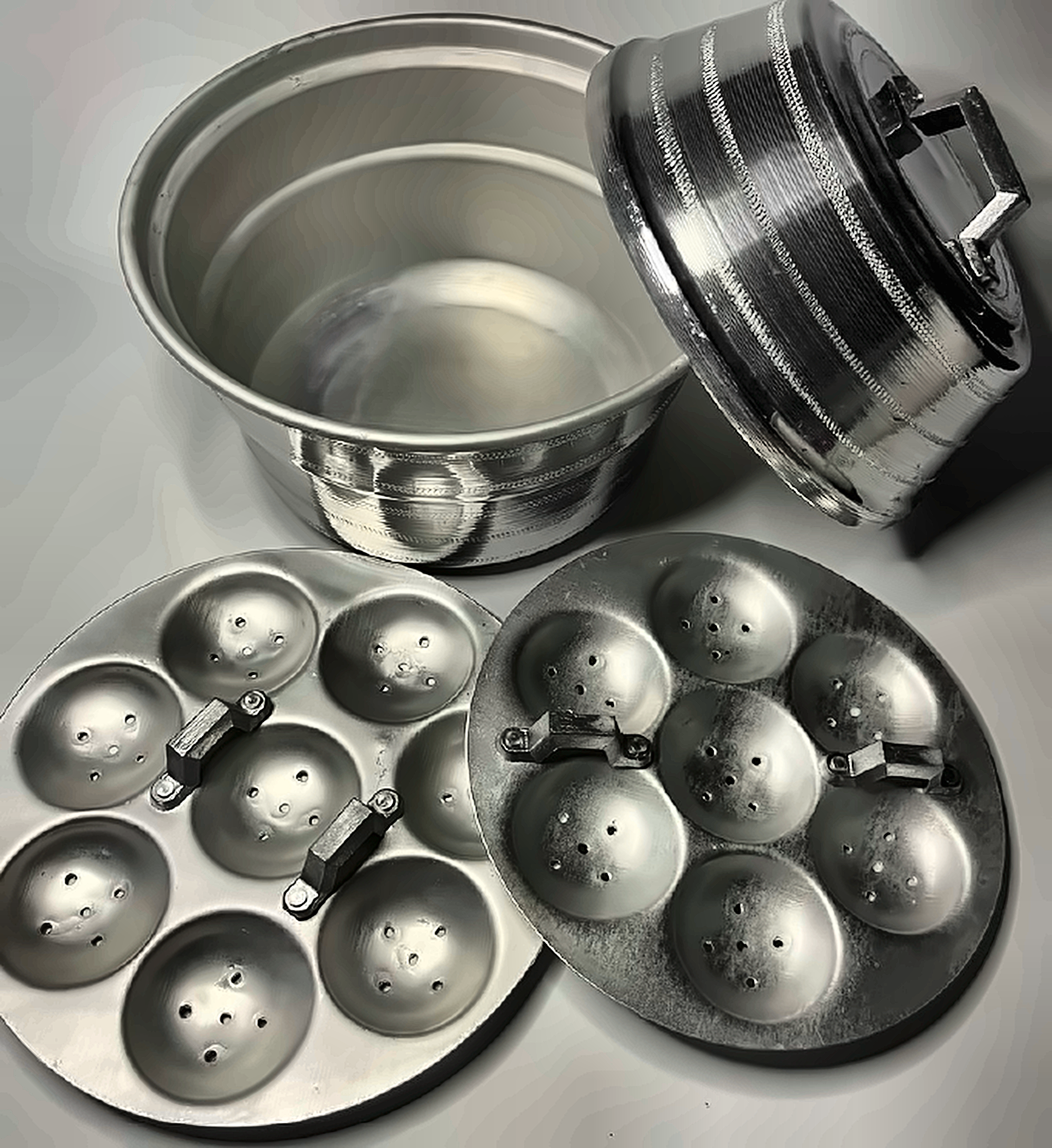 Multi-plate aluminium idli pot